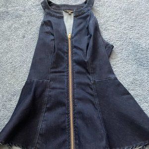 Size xSmall. GUESS Zip-Front Blue Denim Peplum Top.